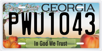 GA license plate PWU1043