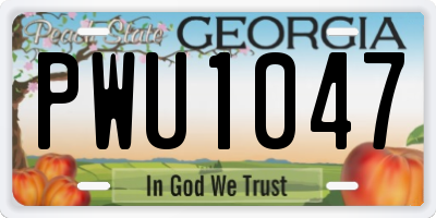 GA license plate PWU1047