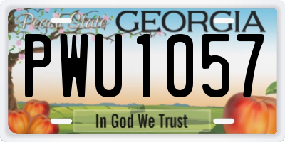 GA license plate PWU1057