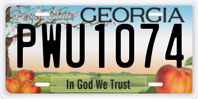 GA license plate PWU1074