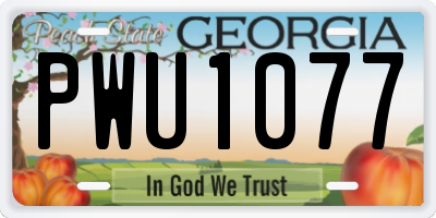 GA license plate PWU1077