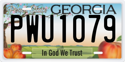 GA license plate PWU1079