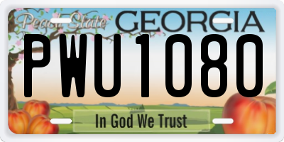 GA license plate PWU1080
