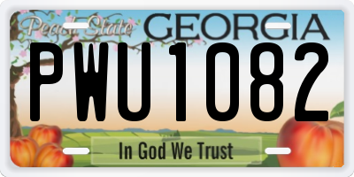 GA license plate PWU1082