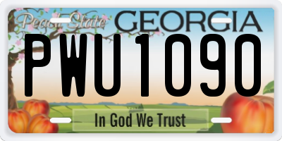 GA license plate PWU1090