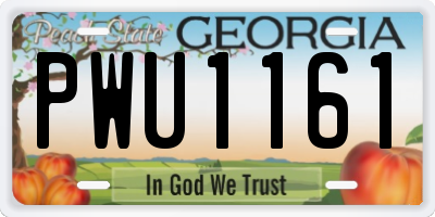 GA license plate PWU1161