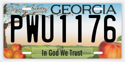 GA license plate PWU1176