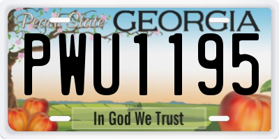 GA license plate PWU1195