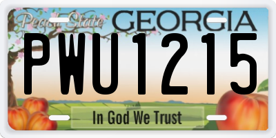 GA license plate PWU1215