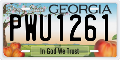 GA license plate PWU1261