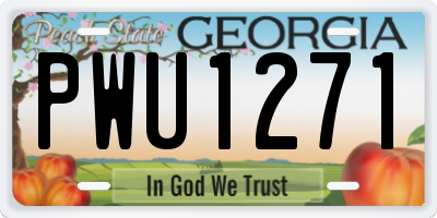 GA license plate PWU1271