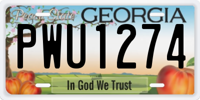 GA license plate PWU1274