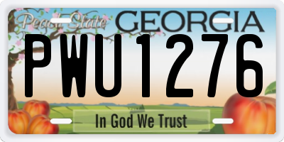 GA license plate PWU1276