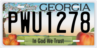 GA license plate PWU1278