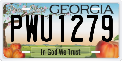 GA license plate PWU1279