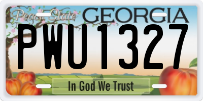 GA license plate PWU1327