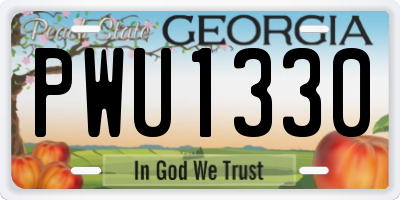 GA license plate PWU1330