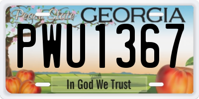GA license plate PWU1367