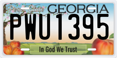 GA license plate PWU1395