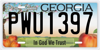 GA license plate PWU1397