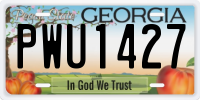 GA license plate PWU1427