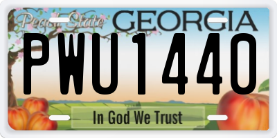 GA license plate PWU1440