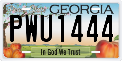 GA license plate PWU1444