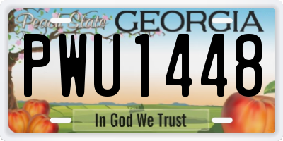GA license plate PWU1448