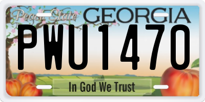 GA license plate PWU1470