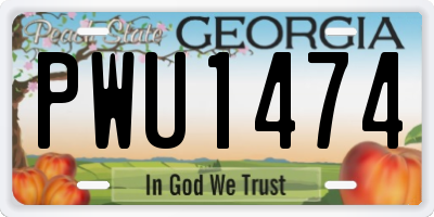 GA license plate PWU1474