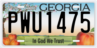 GA license plate PWU1475