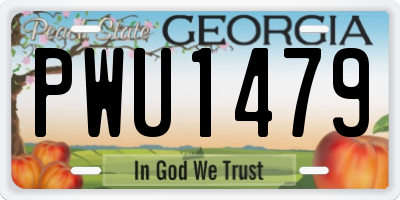 GA license plate PWU1479