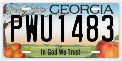 GA license plate PWU1483