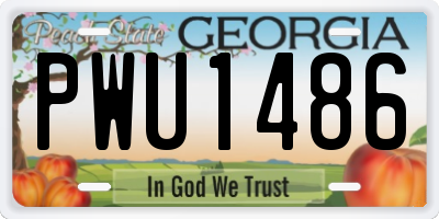 GA license plate PWU1486