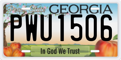 GA license plate PWU1506
