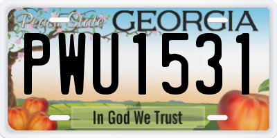 GA license plate PWU1531