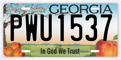 GA license plate PWU1537