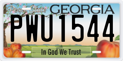 GA license plate PWU1544
