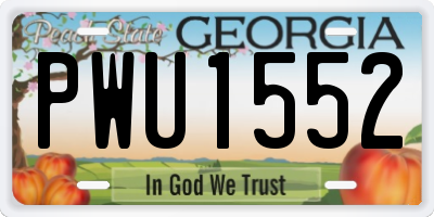 GA license plate PWU1552