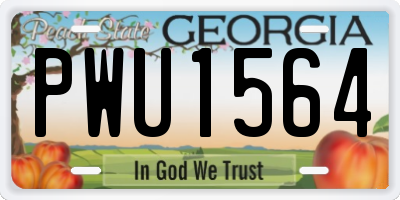 GA license plate PWU1564