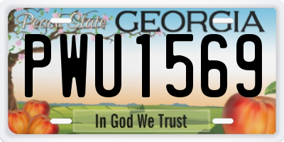 GA license plate PWU1569