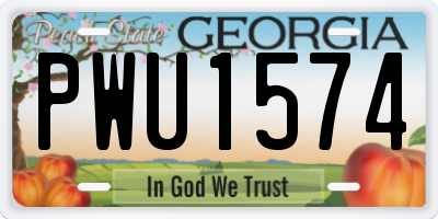 GA license plate PWU1574