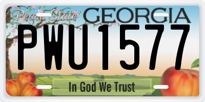GA license plate PWU1577