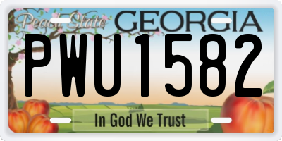 GA license plate PWU1582
