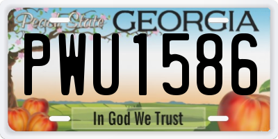 GA license plate PWU1586