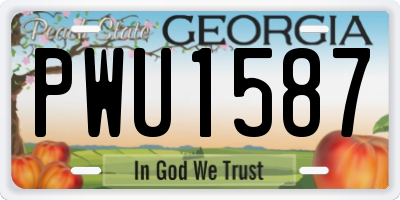 GA license plate PWU1587