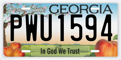 GA license plate PWU1594