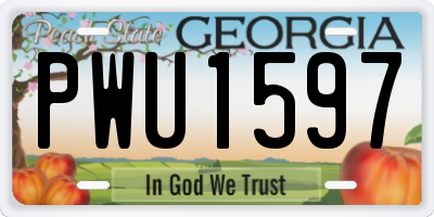 GA license plate PWU1597
