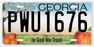 GA license plate PWU1676