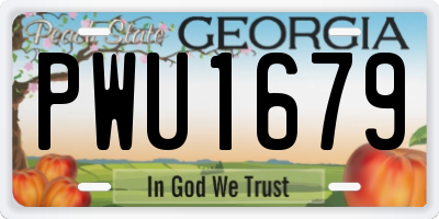 GA license plate PWU1679